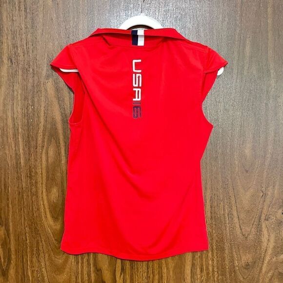 RLX Ralph Lauren Polo Shirt Red Ryder Cup USA 2016 Golf Women's Size Medium - Picture 2 of 8